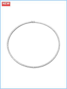 925 Sterling Silver Moissanite Tennis Necklace 18in VVS1 Diamond Cut